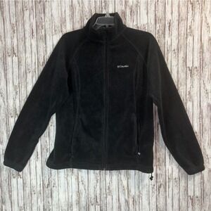 Columbia Women's Fleece Jacket Black Full Zip Outdoor Layering Size Large